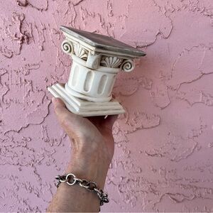 Small Ceramic Roman Column Pedestal Plant Stand Display Collectible Greek